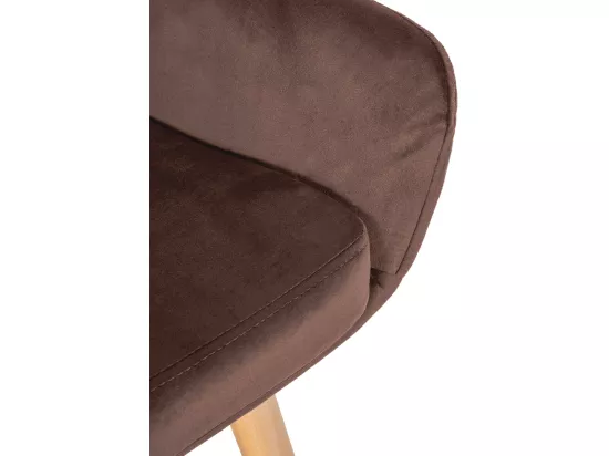 Tabouret de bar - Velours - Café - Grant
