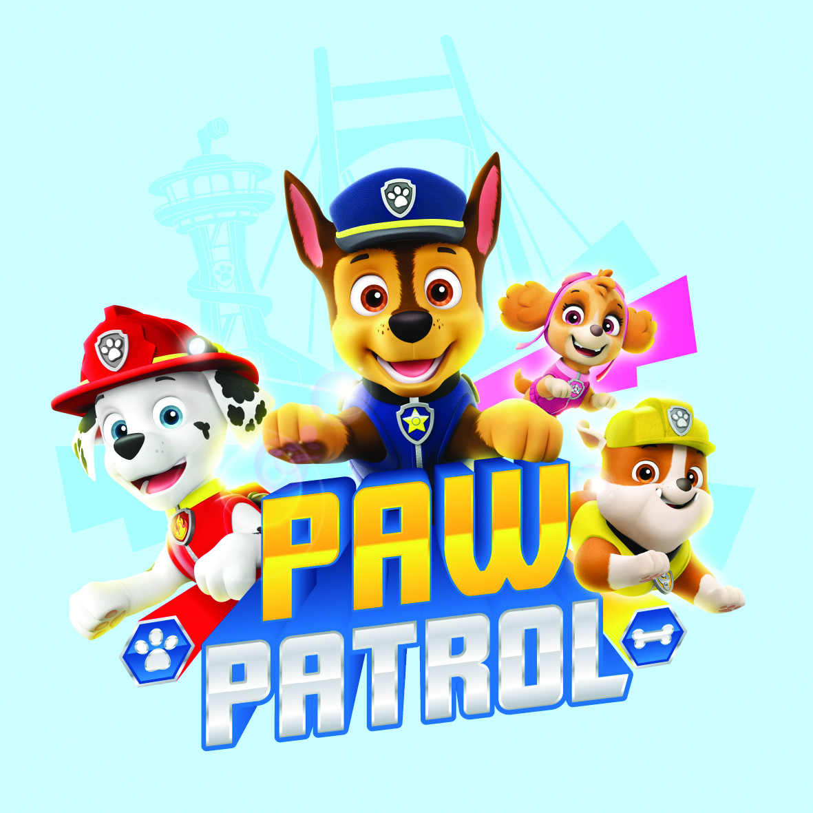 Keilrahmenbild PAW PATROL - blau - 35x35 cm