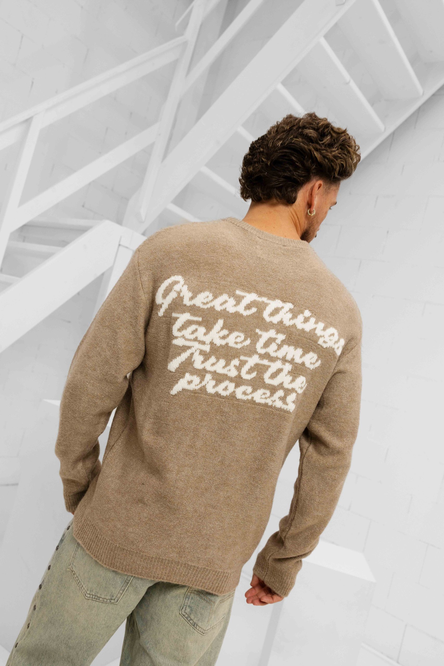 XPLCT Trust Sweater Heren Beige