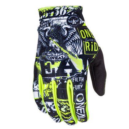 Gants cross O'Neal MATRIX YOUTH- ATTACK - BLACK NEON YELLOW - Noir / Jaune