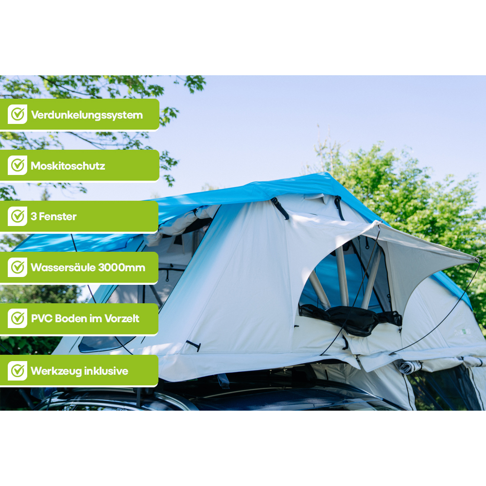 OutdoorU Family Plus 4 Pers daktent incl. voortent - Stone Grey
