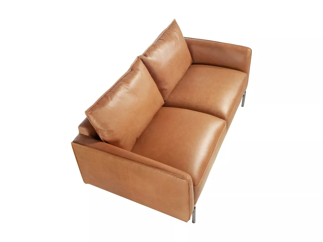 Canapé cuir 2 places Loma 164cm-Couleur Cuir Piel marine
