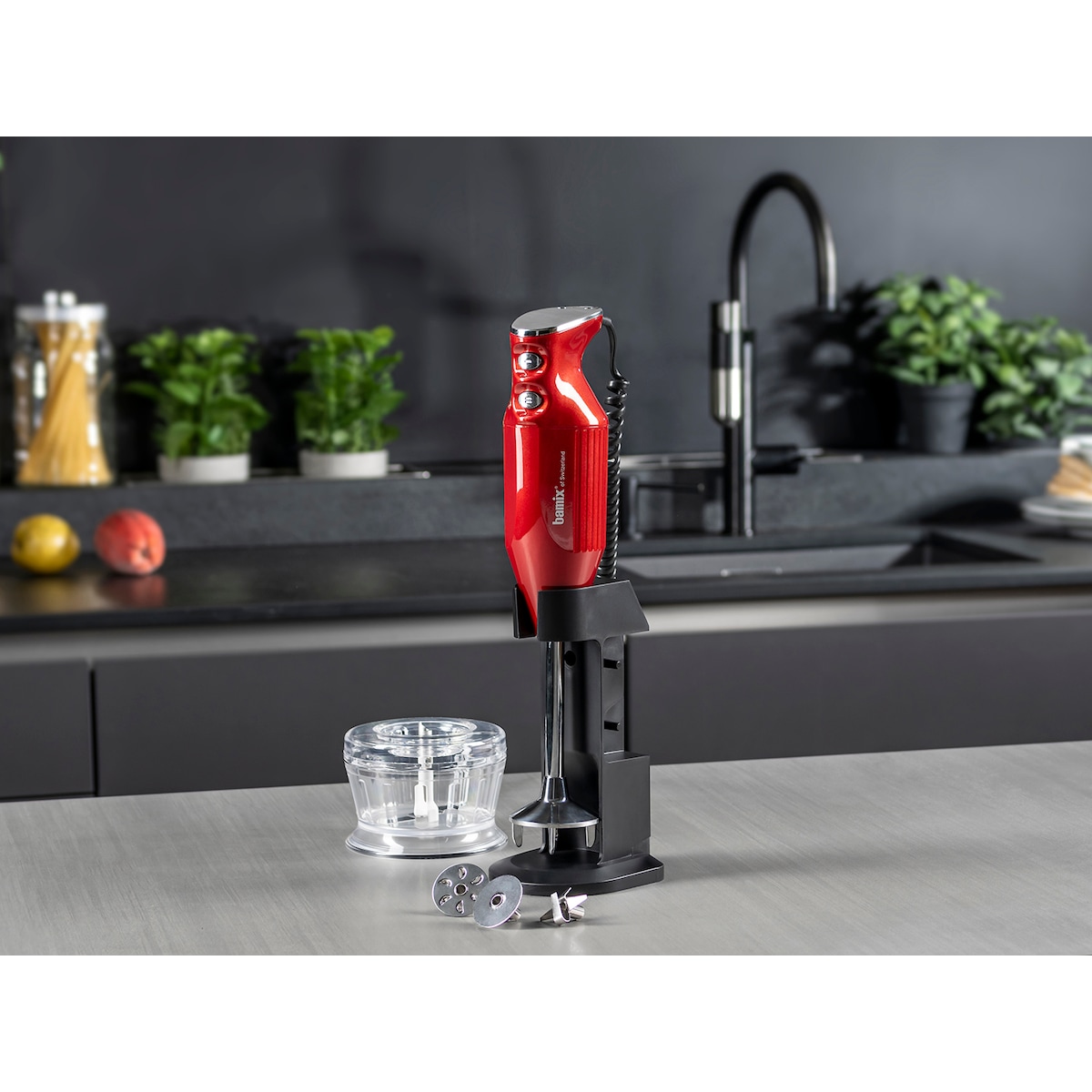 Bamix Deluxe Handblender 200 watt C Red metallic