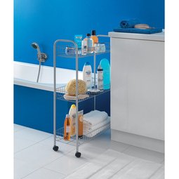 Desserte multi-usage Slim DELUXE, 3 niveaux, argent
