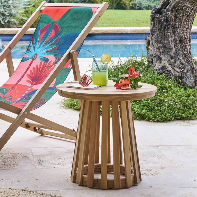 Table d'appoint de jardin ronde OSUNA Acacia