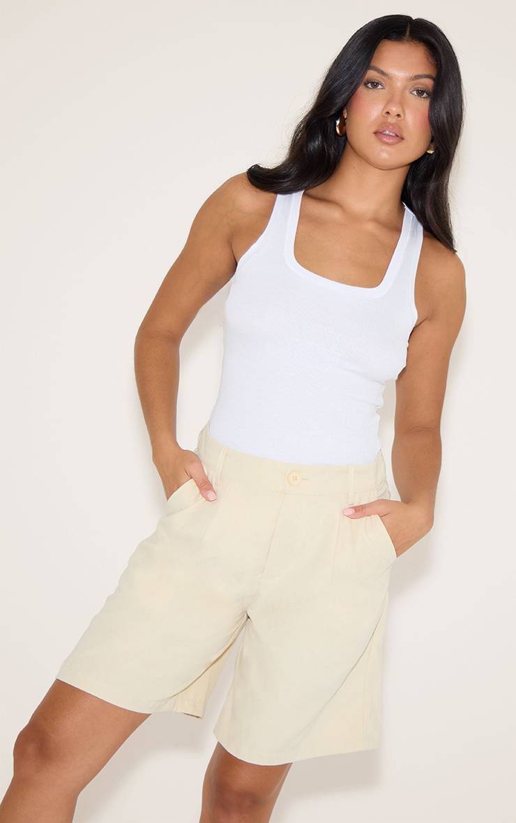 Citron Short Long En Tissu Peau De Pêche