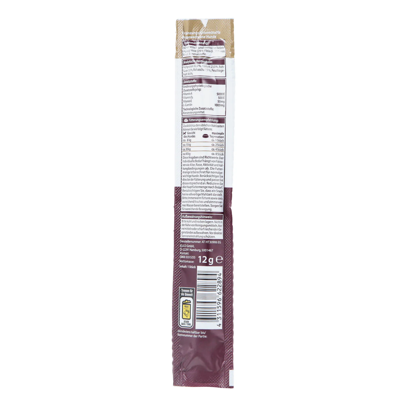 Pablo Hundenahrung Fleischsnack 12 g, verschiedene Sorten, 60er Pack