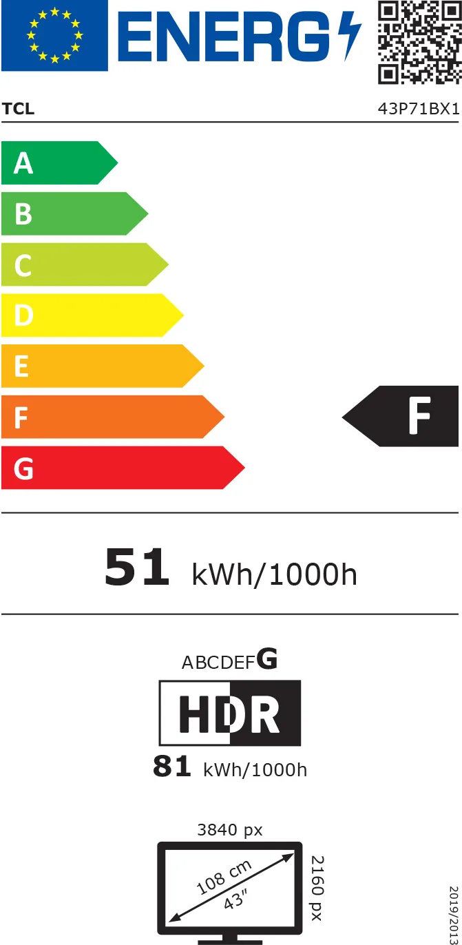 TCL 43P71B TV LED