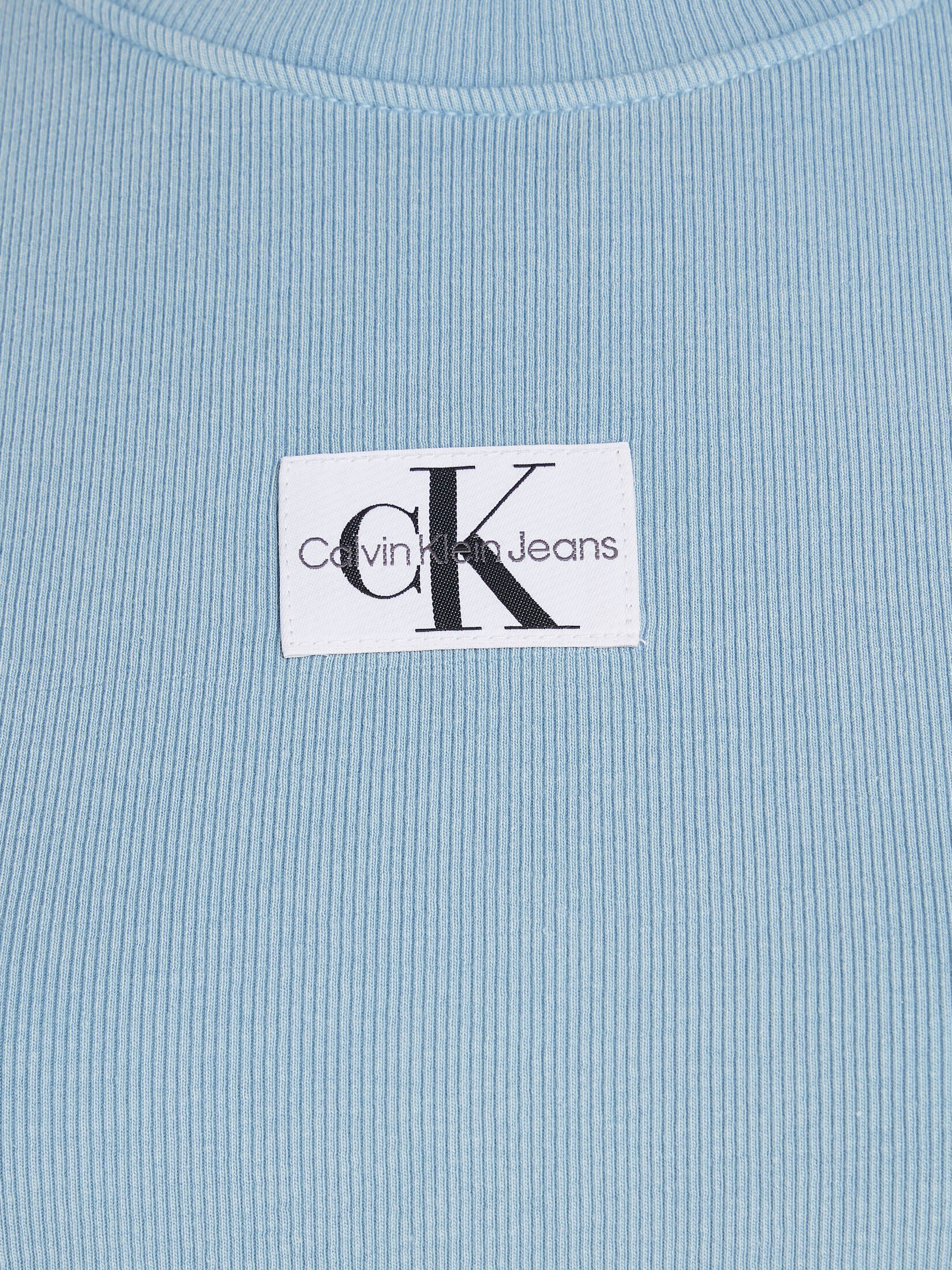 CALVIN KLEIN JEANS| Damen T-Shirt LABEL WASHED RIB SLIM TEE