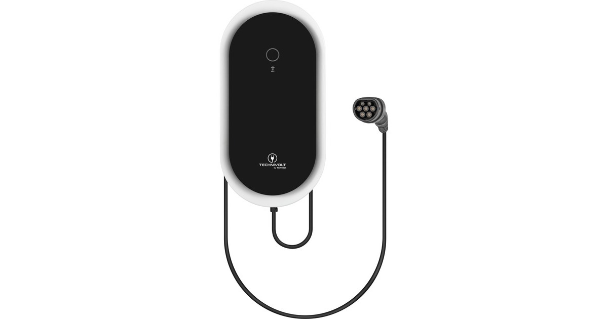 TechniSatTECHNIVOLT 1100 laadpaal  (Zwart/wit, 1 kW, 5 m kabel, RFID, LAN, WLAN)