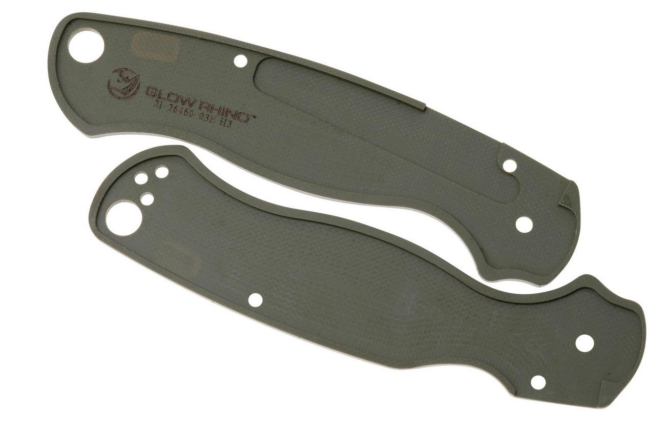 Glow Rhino Spyderco Paramilitary 2 GRC-PARA2-OGGOGG, G10 Olive Drab Green Scales