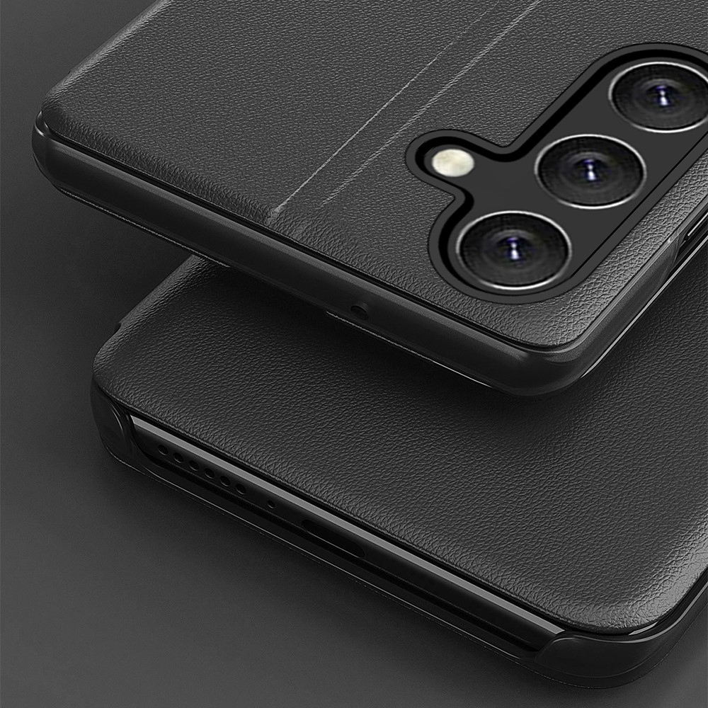 Samsung Galaxy S24 FE Leder Hülle Small Window View Flip Case - Petrol