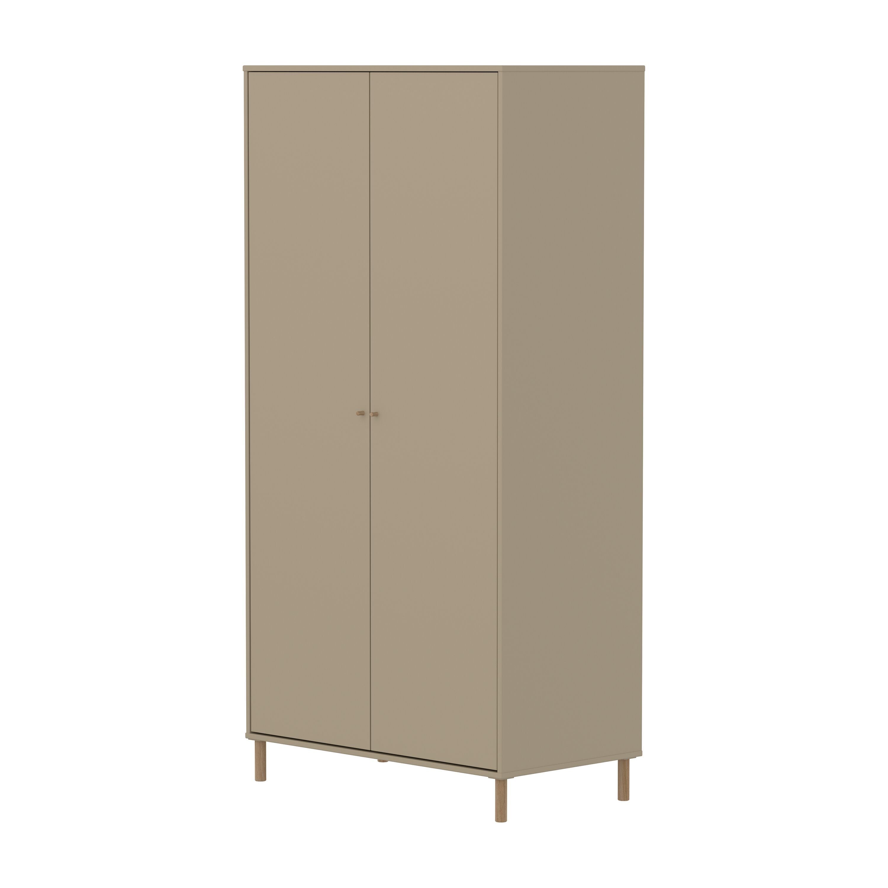 SAGA Schrank oat mit oak knobs u Füss - Oat / B: 100.0 cm x T: 55.0 cm x H: 200.0 cm