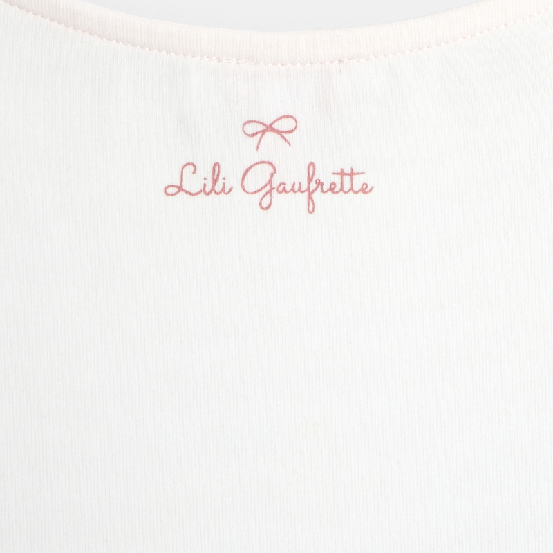 Tshirt blanc dessin crayonné Lili Gaufrette fille