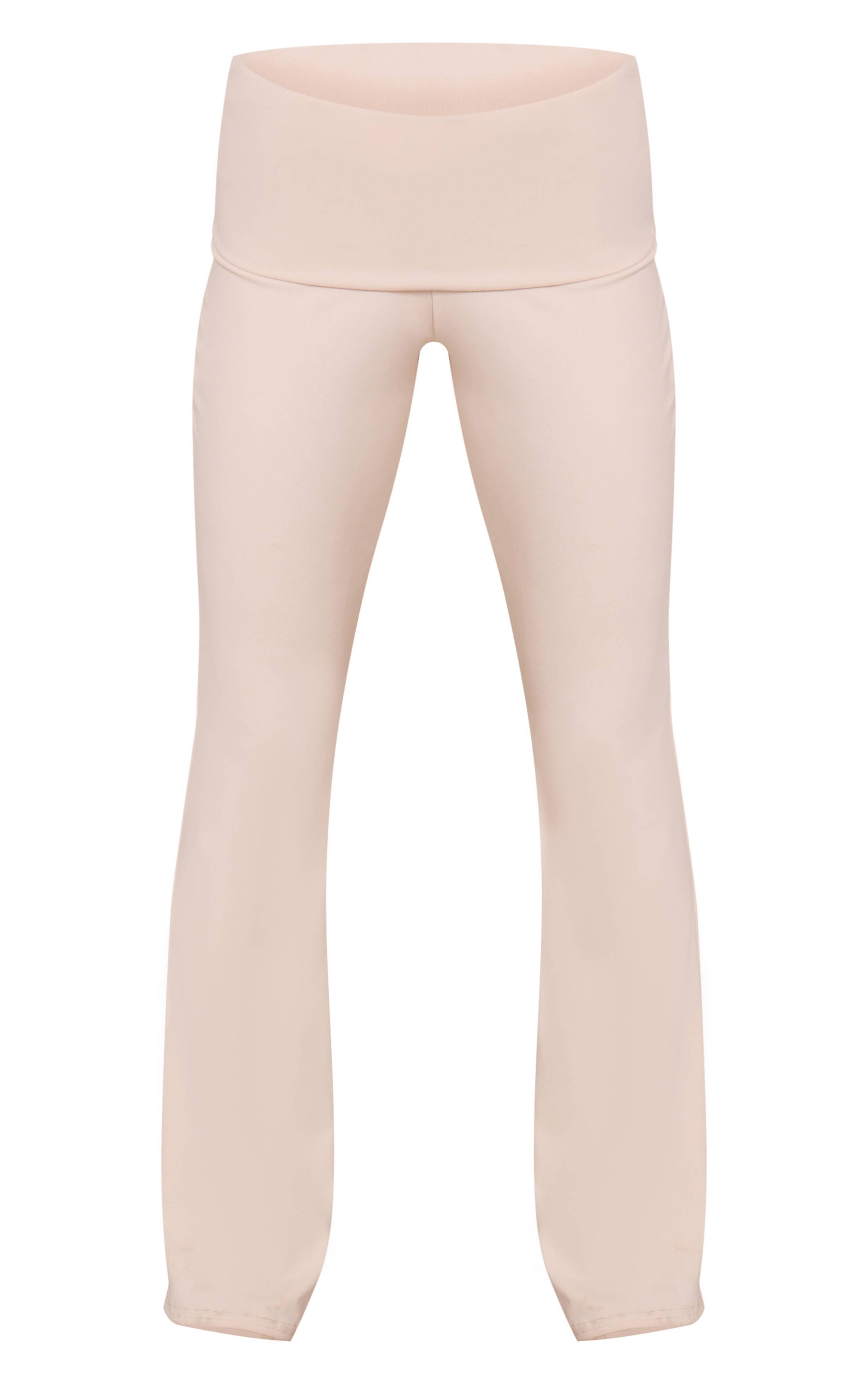 Crème Pantalon Évasé À Taille Repliable Toucher Doux