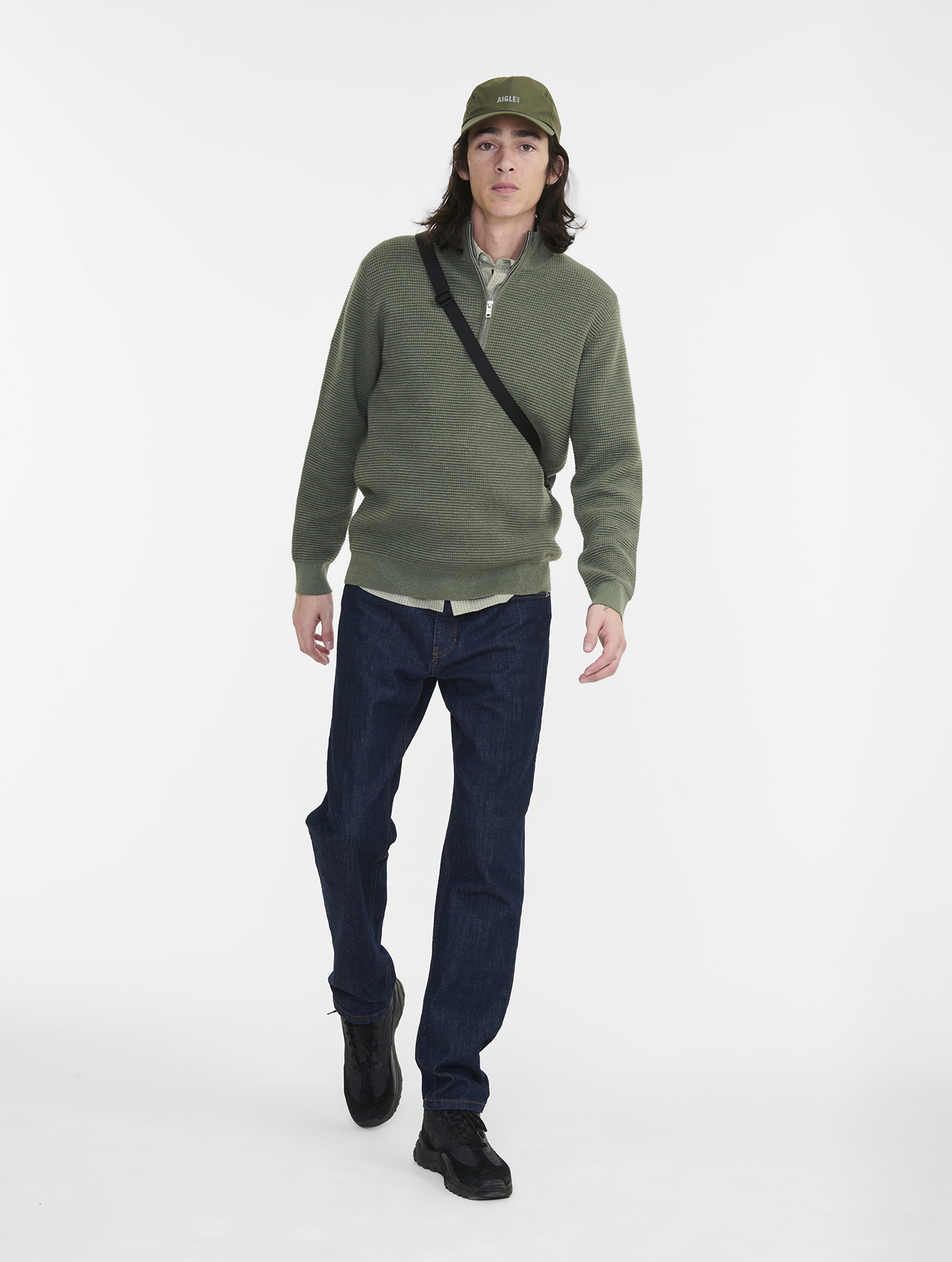 Pull demi-zippé à col montant HEATHER ALOE