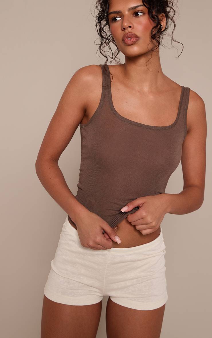 Butter Cream Short Moulant En Jersey Chiné Slub