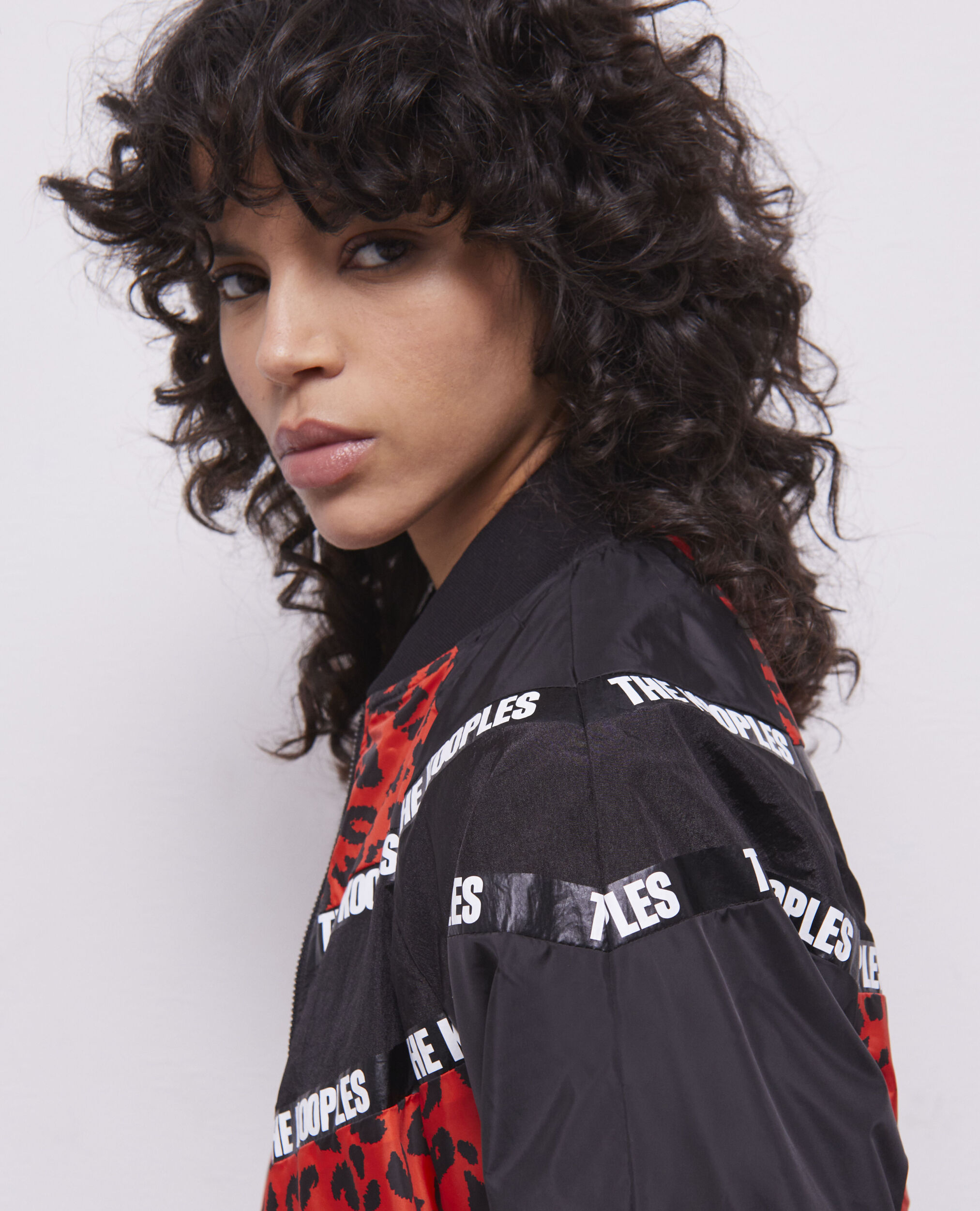 Blouson bicolore avec bandes logo