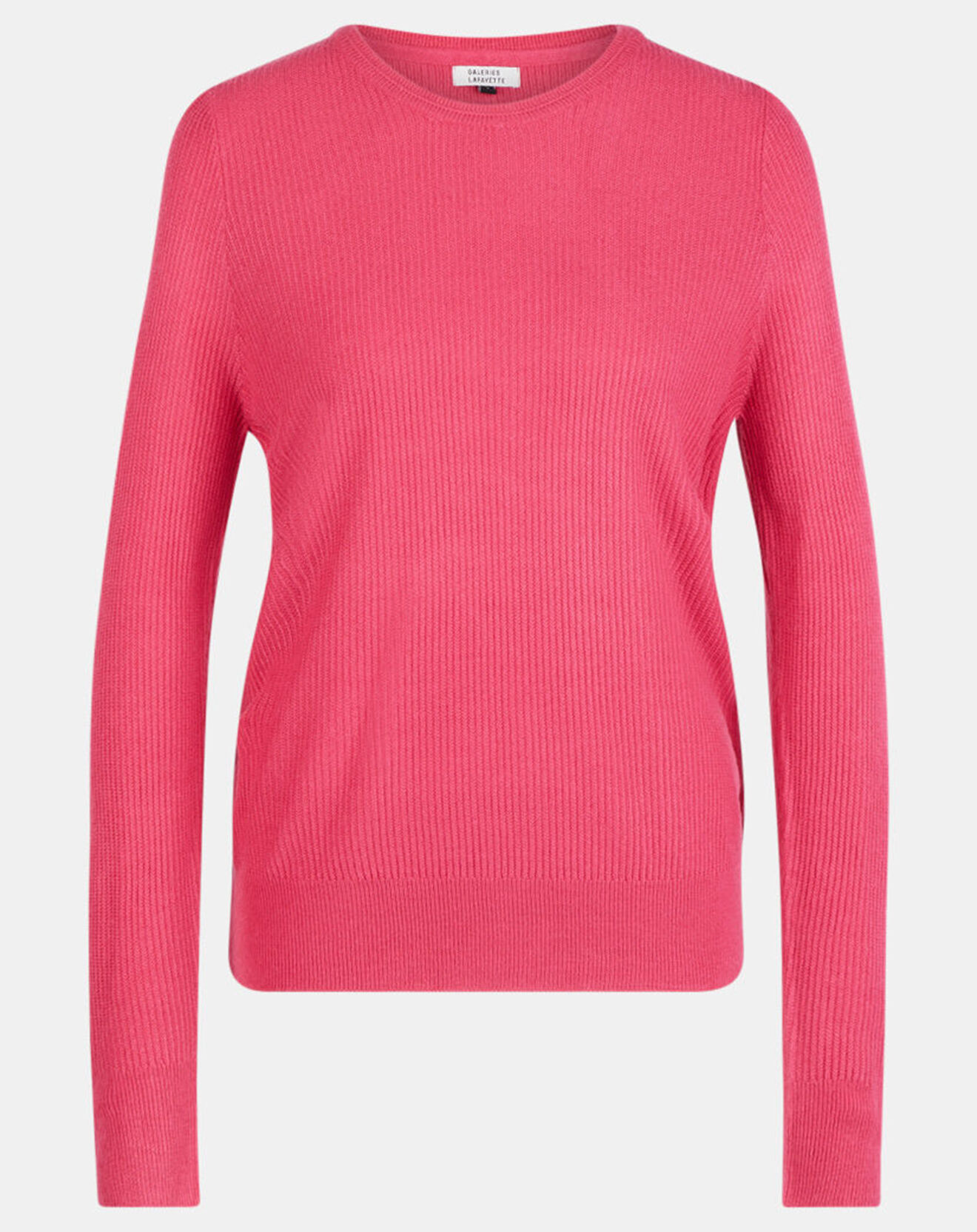 Galeries Lafayette Pull en Maille fine col rond Fanny rose
