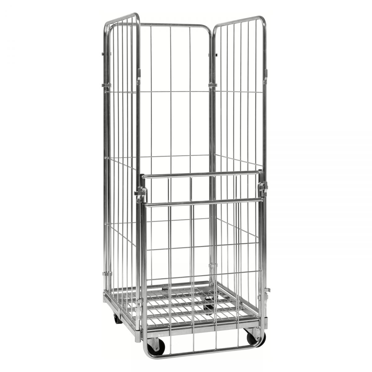 Kongamek verzinkte rolcontainer 720x800x1800mm met 4 gaaswanden, voor halfopen, met rem