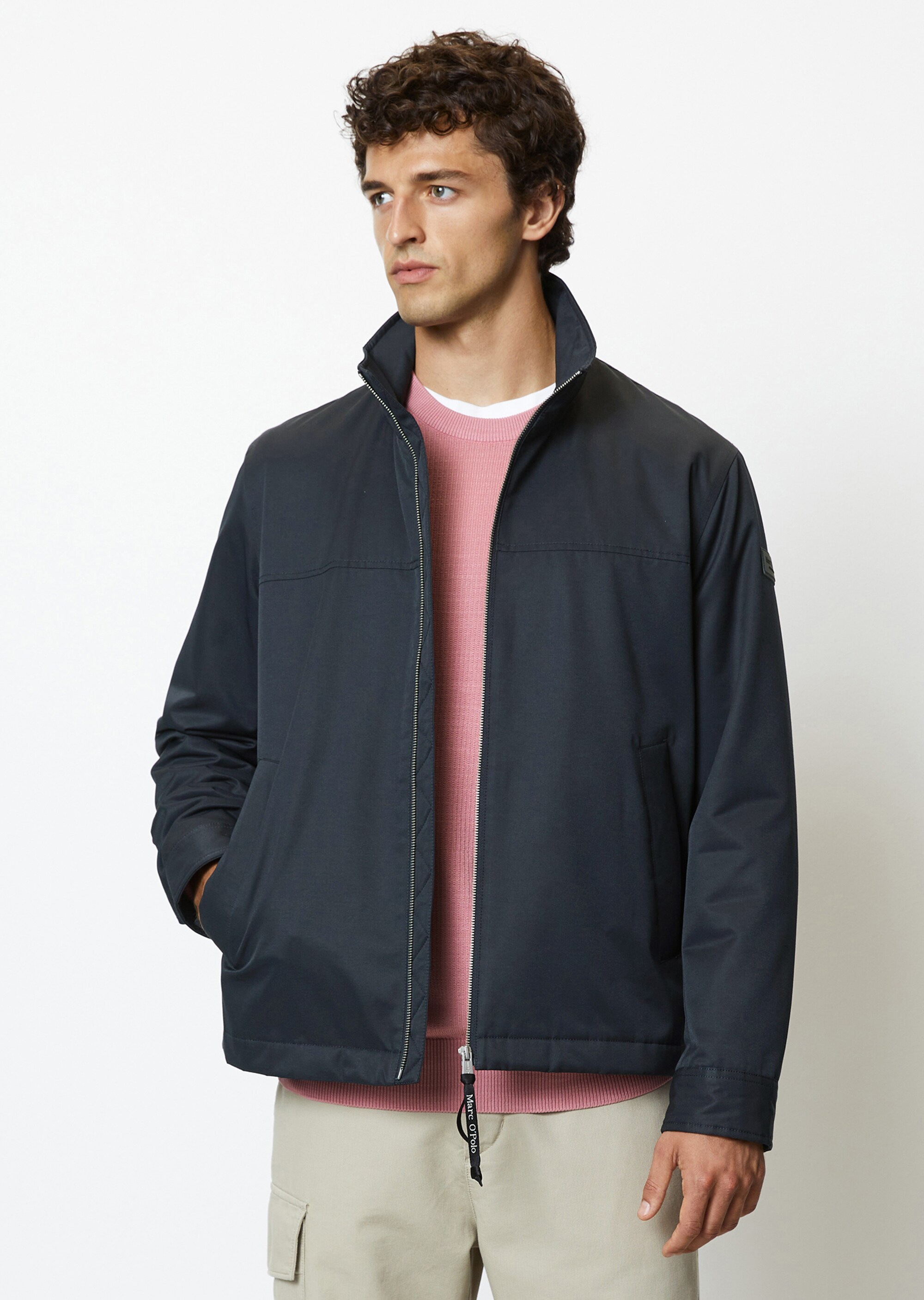Stehkragen-Jacke regular in Micro-Twill-Qualität
