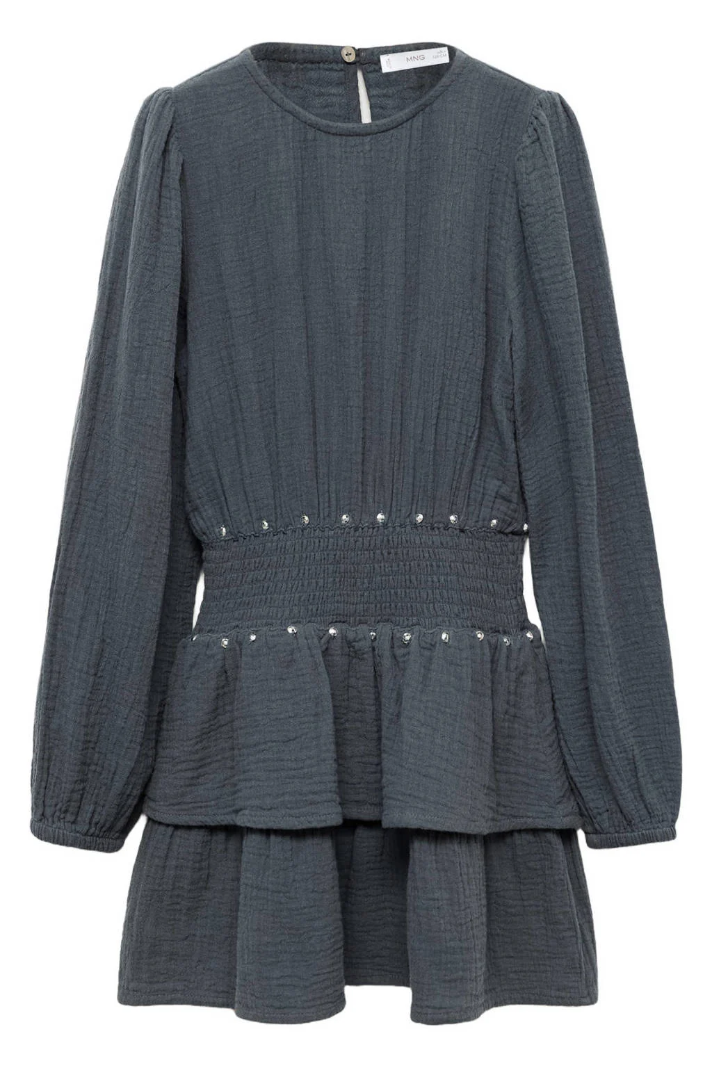 Mango Kids midi jurk met pailletten antraciet