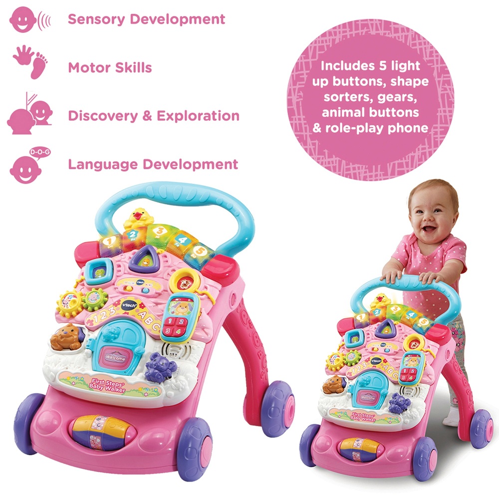 VTech First Steps Babywalker Rosa