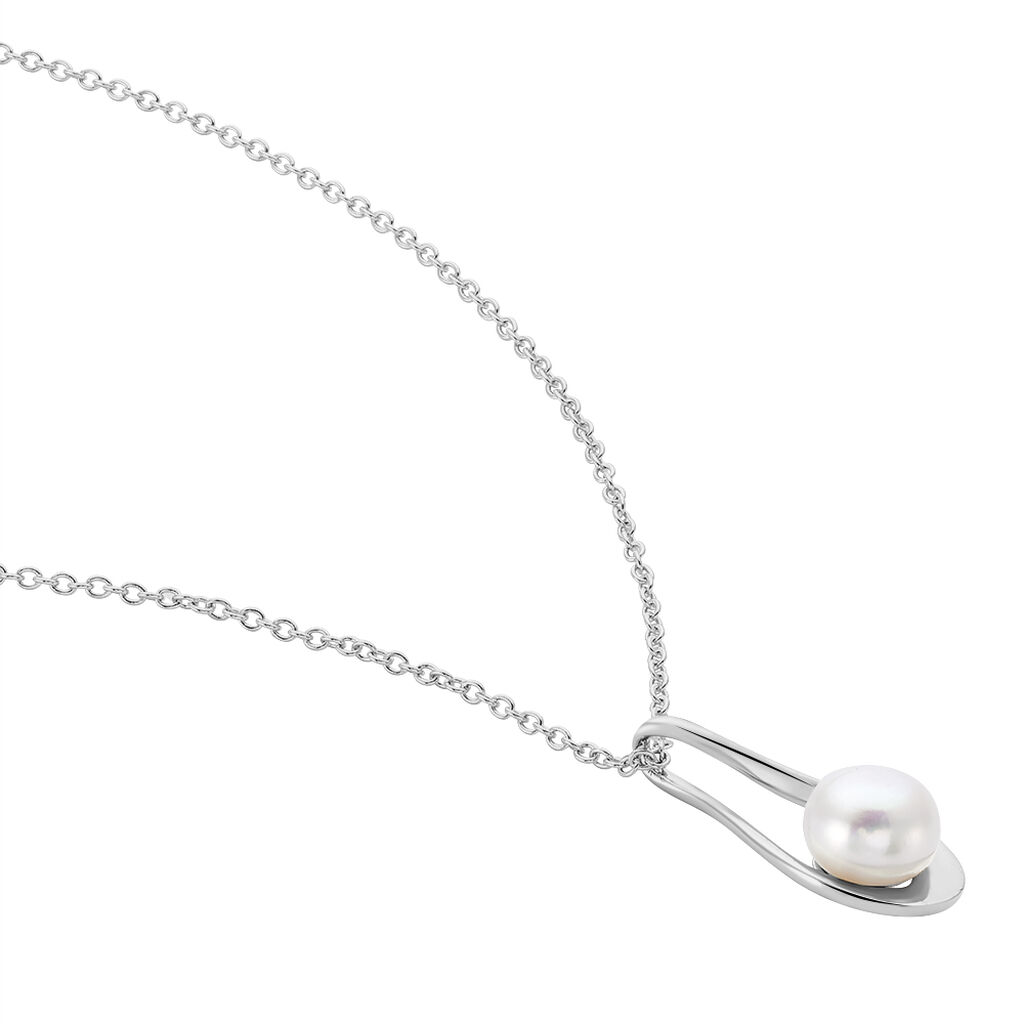 Collier Loren Argent Blanc Perle De Culture