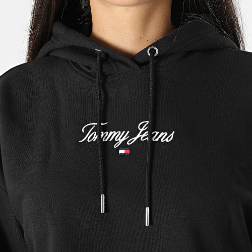 Sweat Capuche Crop Femme Essential Embro 5847 Noir