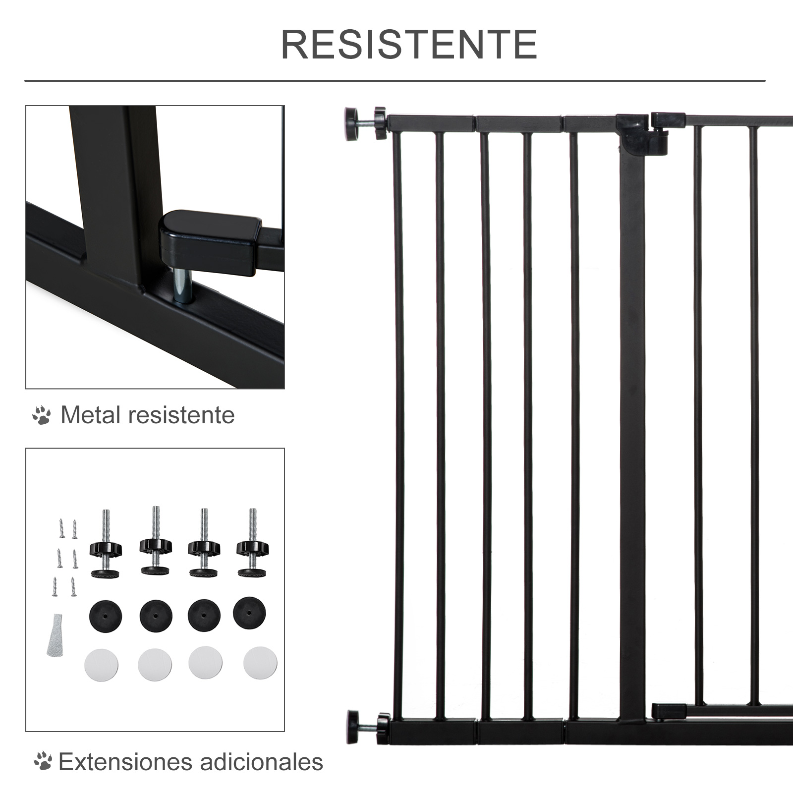 Barreira de segurança PawHut preta