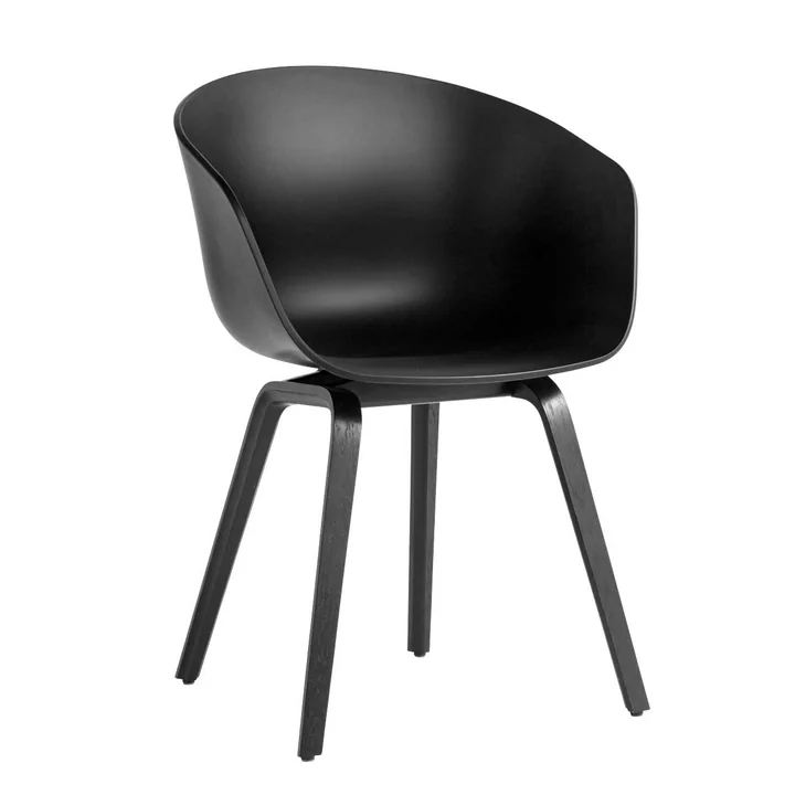 HAY - About A Chair AAC 22, Eiche schwarz lackiert / black 2.0 (Kunststoffgleiter)