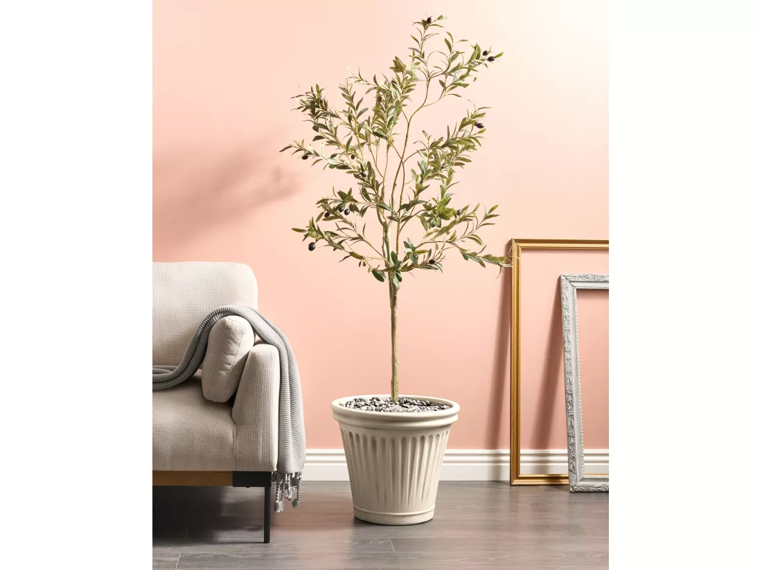 Cache-pot MAIZE Matériaux synthétiques 43 cm Beige clair