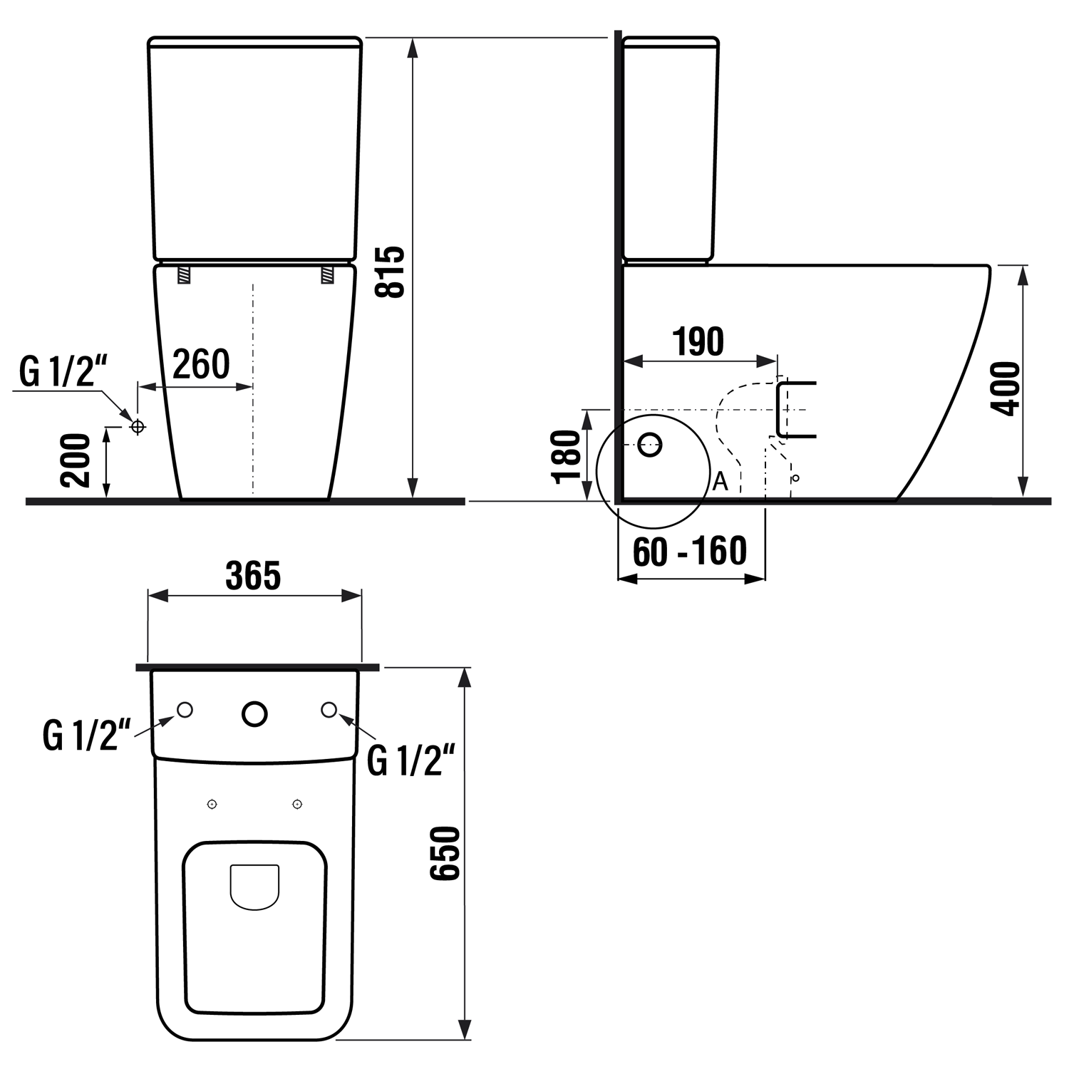 Sapho Porto randloos staand toilet met softclose zitting wit