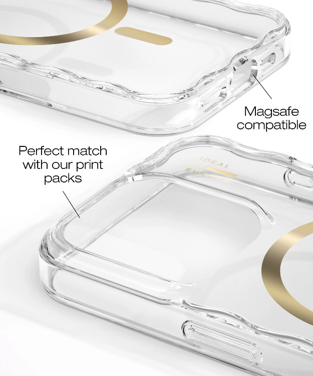 iPhone 16 Pro Max MagSafe Hardcase Hülle Frame Case Recycled (IDFRCMS-I2467P-471) - Transparent / Gold