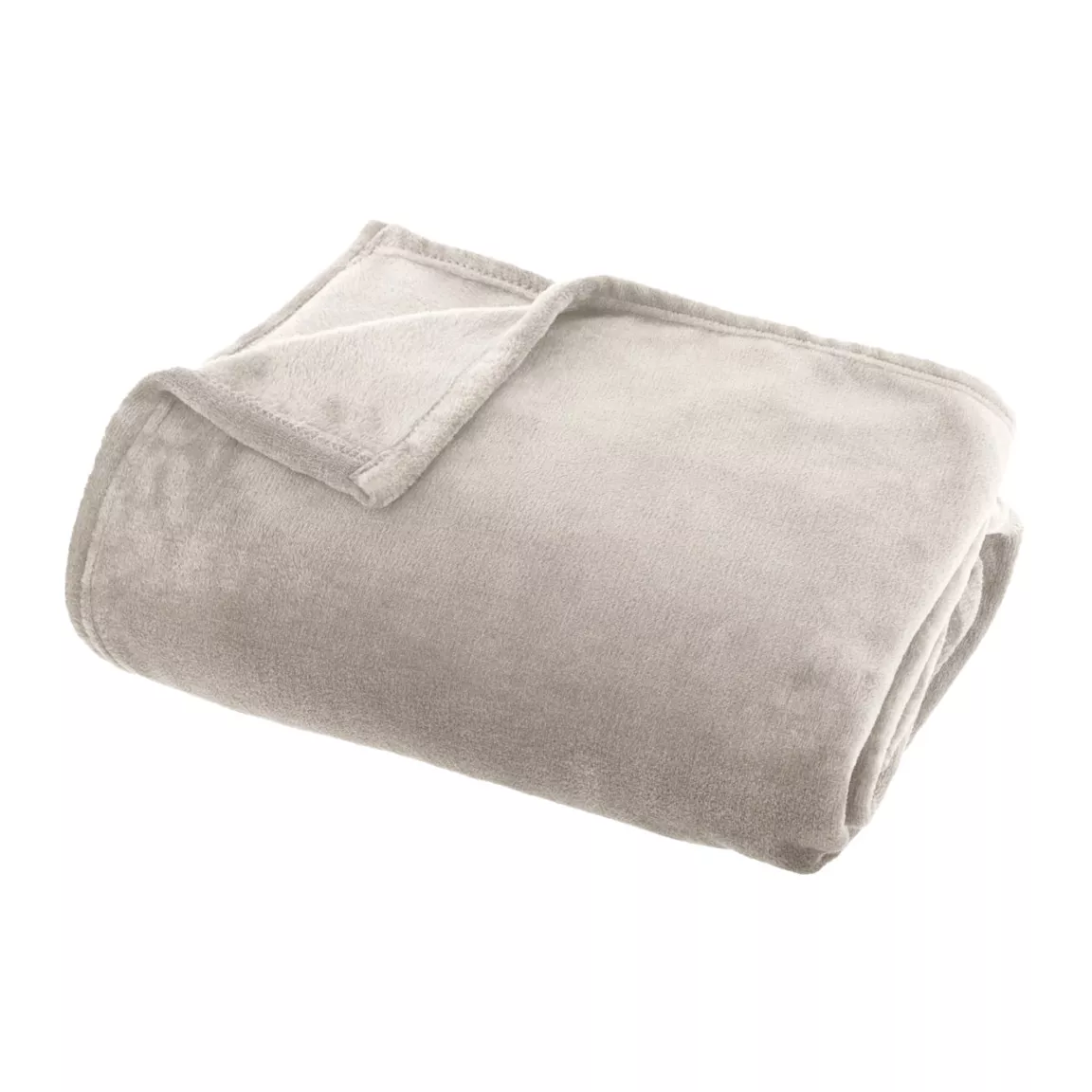 Plaid doux flanelle (180 x 230 cm) Didou Beige grège
