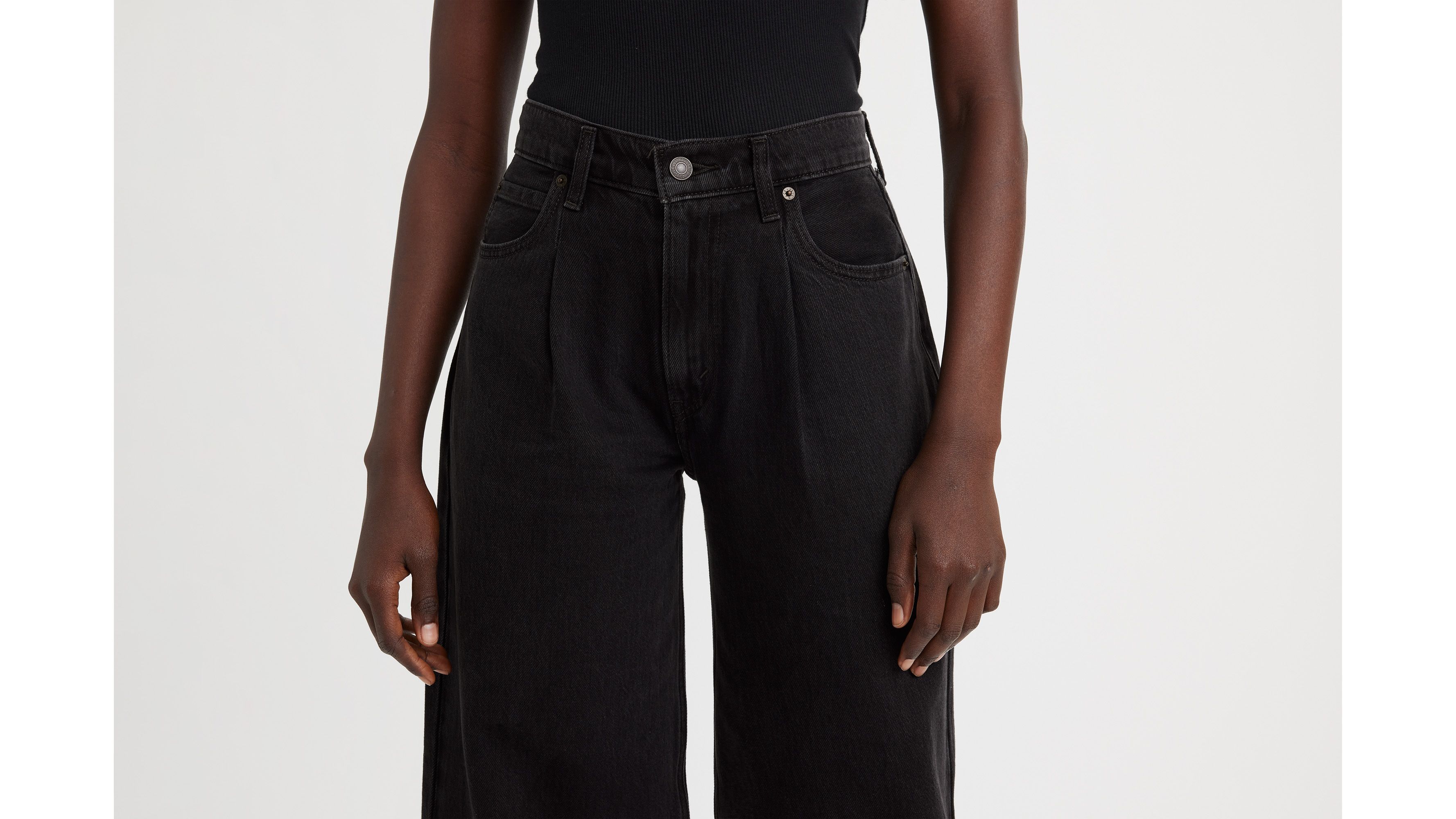 Jean Baggy Dad Wide Leg Lightweight - Capturing Moments - Noir