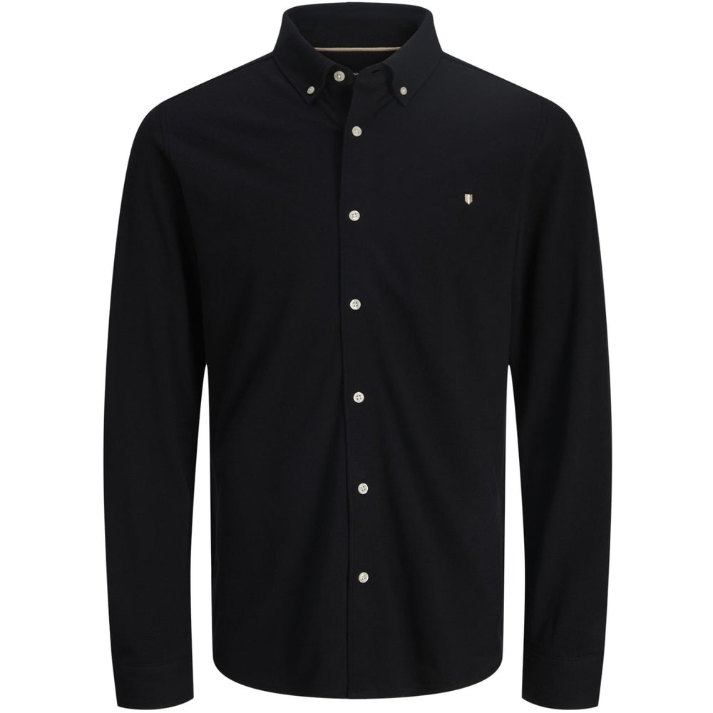 Køb Jack & Jones Junior Black Jprblublake Pique Detail L/S Skjorte Jnr