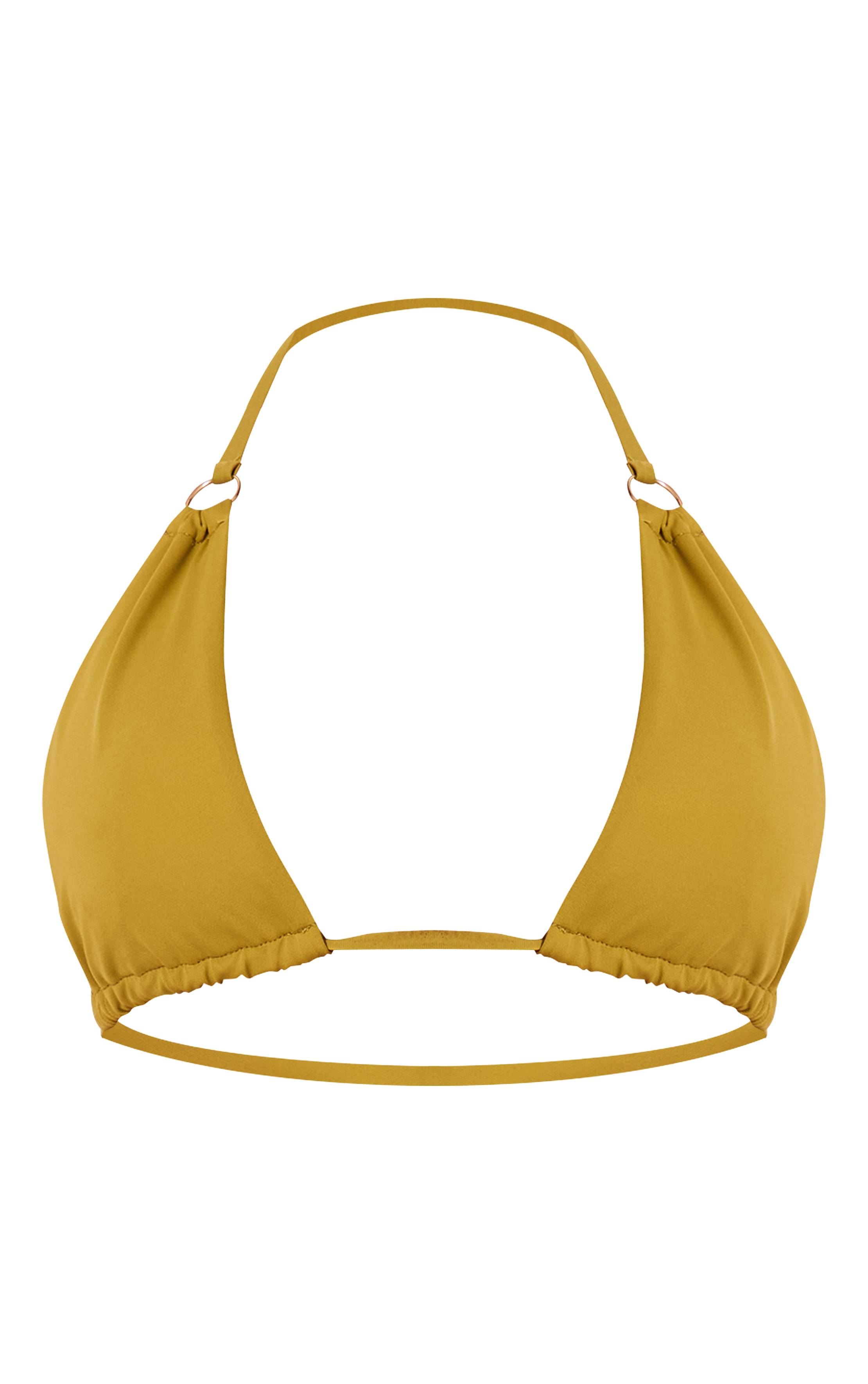 Vert Olive Bas De Bikini Mini Avec Anneaux En O Et Liens Sur Les Côtés