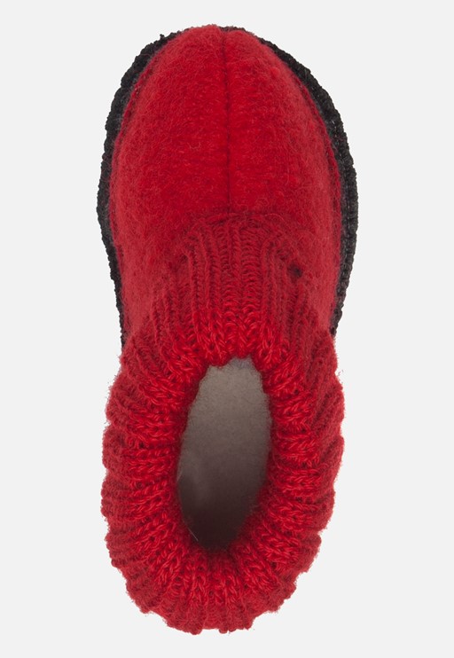 Bergstein Cozy slofjes rood Schapenwol