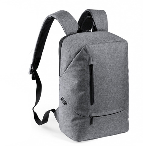 Mochila antibacteriana com fecho de zíper duplo.