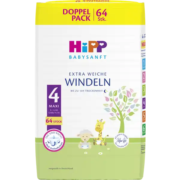 Babysanft Windeln Maxi Größe 4 (9-14 kg), Doppelpack