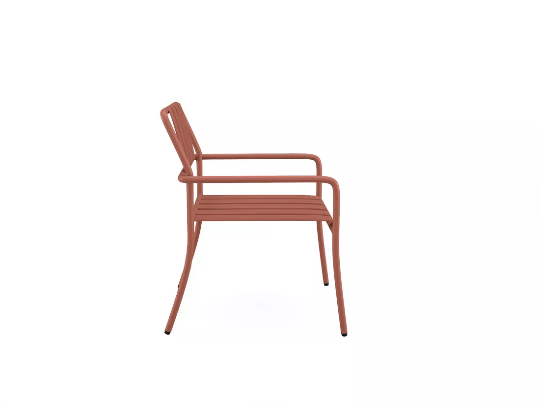 Lot de 2 fauteuils de jardin empilables en métal - Terracotta - BIRMOS de MYLIA