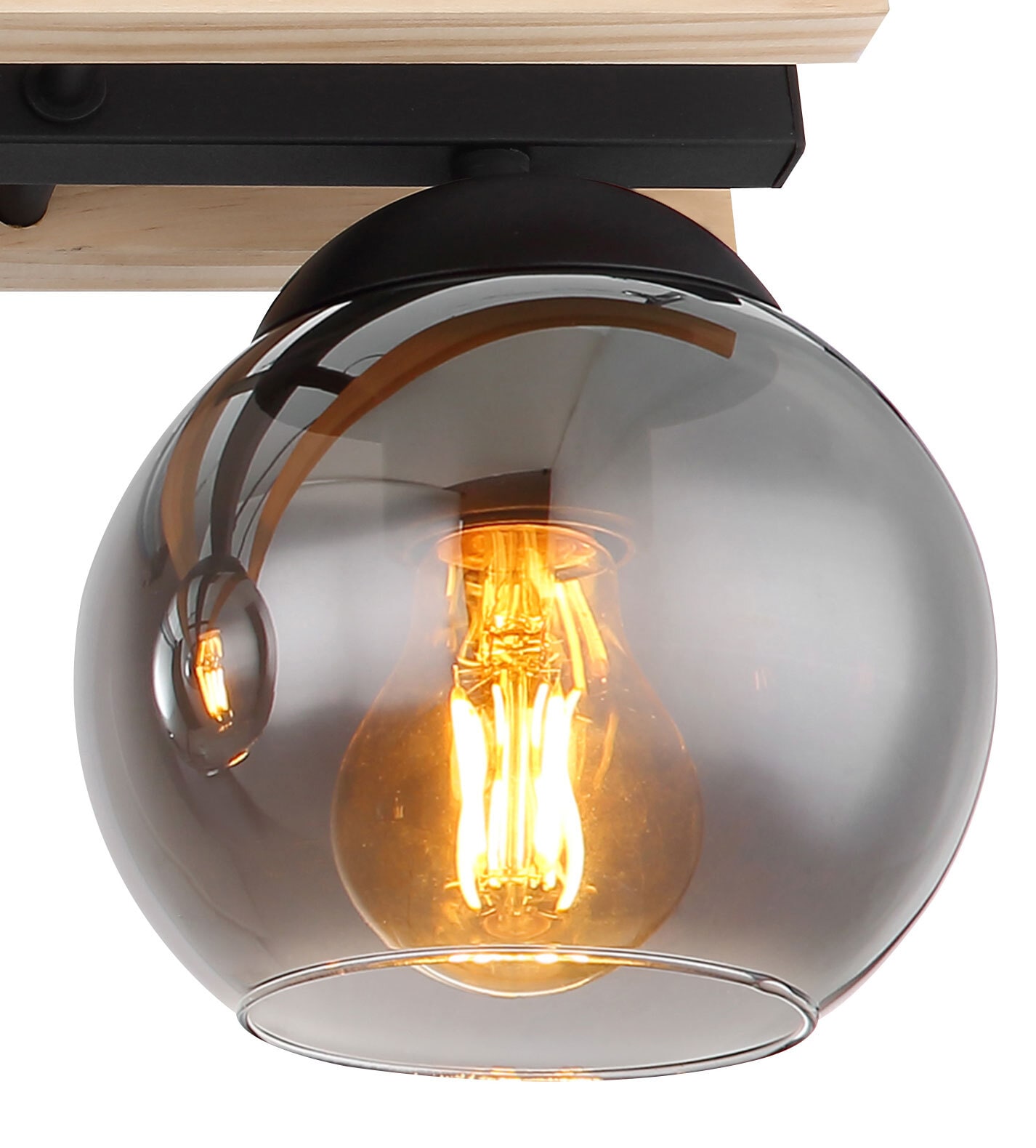 GLOBO Retrofit Deckenlampe Conni 60x20,5 cm Holz/rauchfarbig