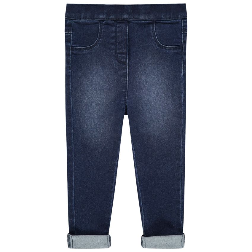 Jegging effet used coupe slim - Bleu moyen