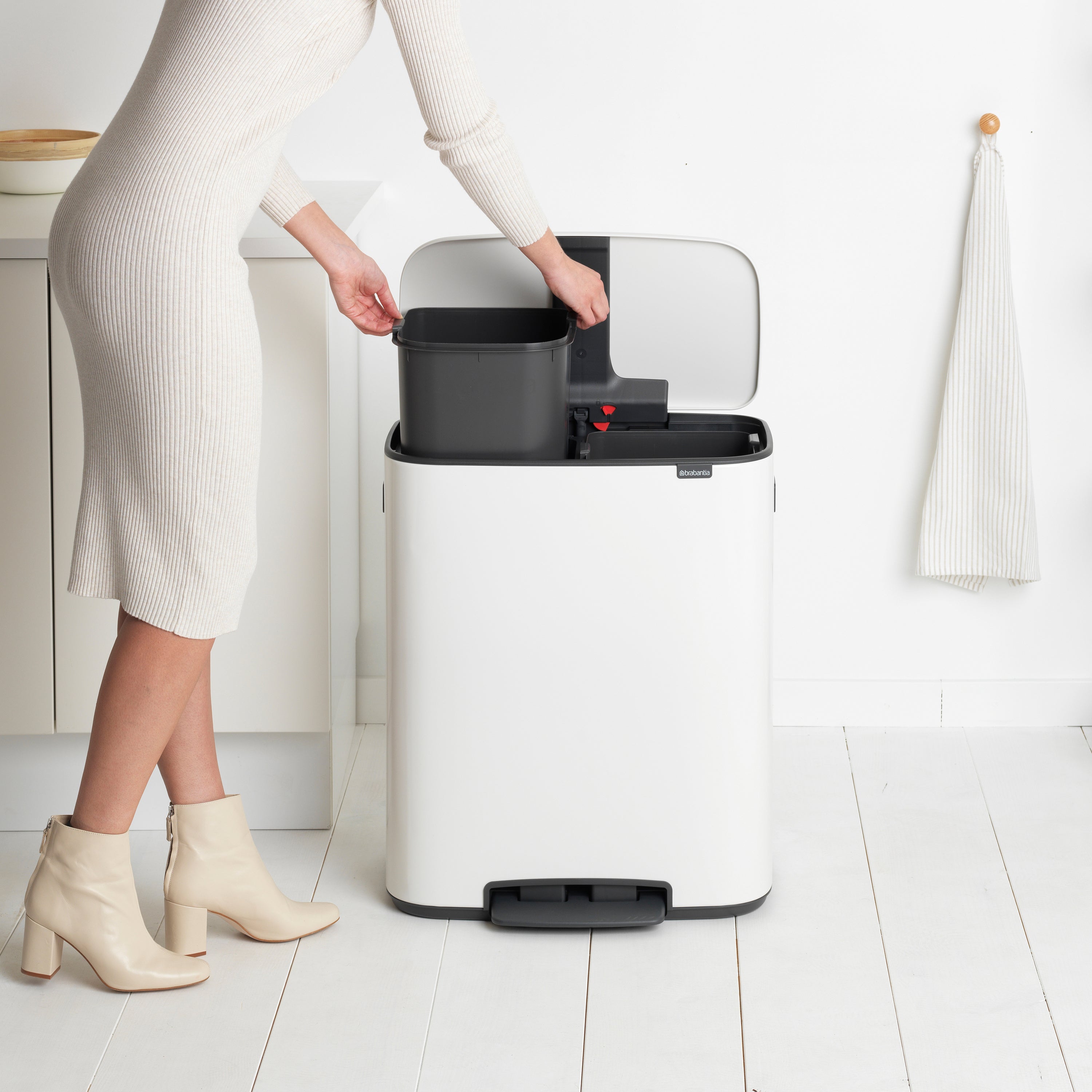 Brabantia Bo Pedaalemmer 2 x 30 L - Wit