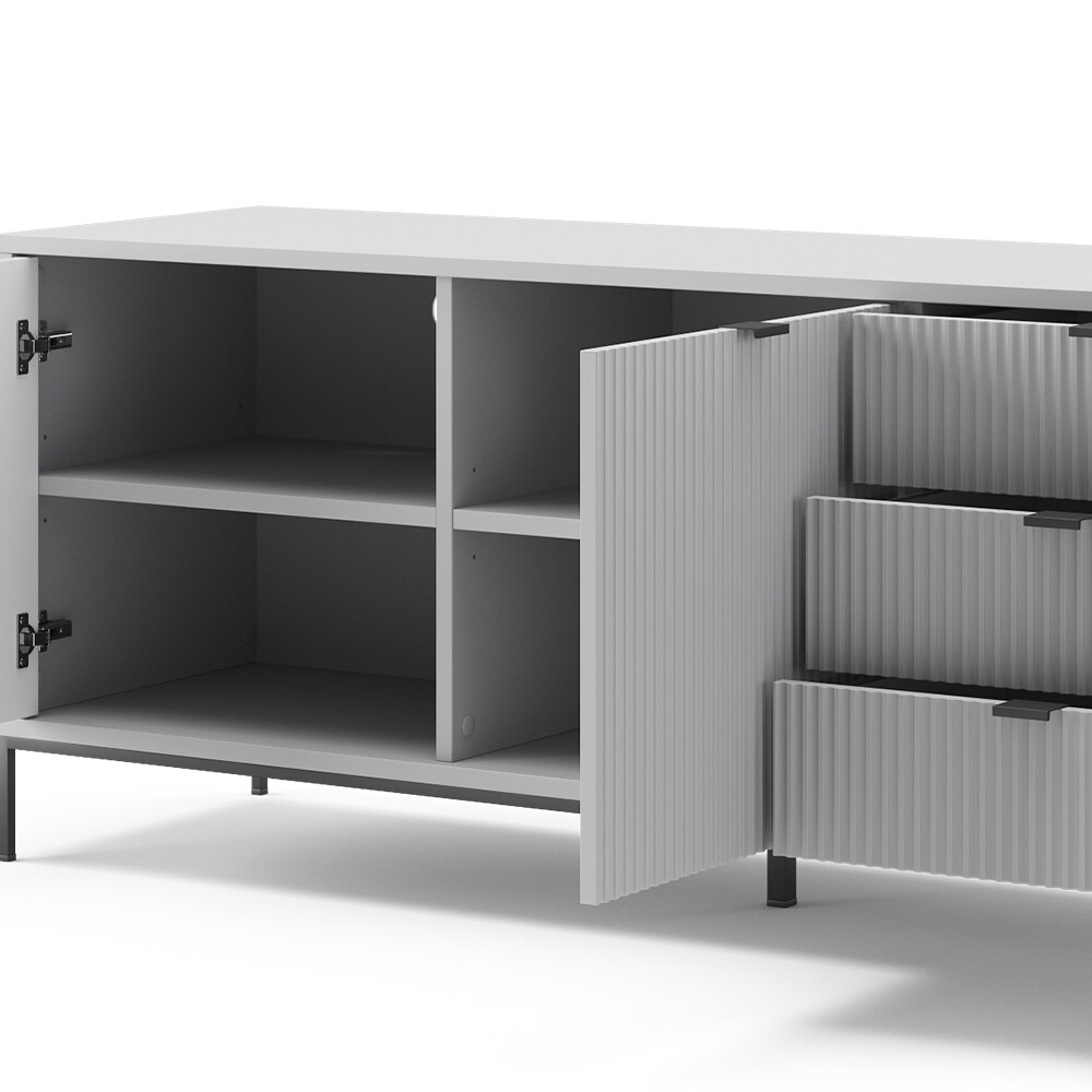 Vicco TV-Lowboard Eliza, Grau 150 x 42 cm, Fernsehtisch, Wohnzimmer, modern