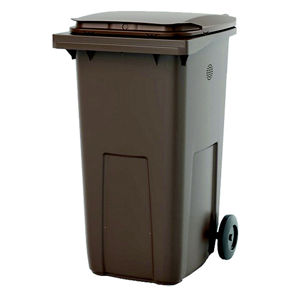 Conteneur 2 roues korok - 240l - sans barre – biodechets – marron / marron