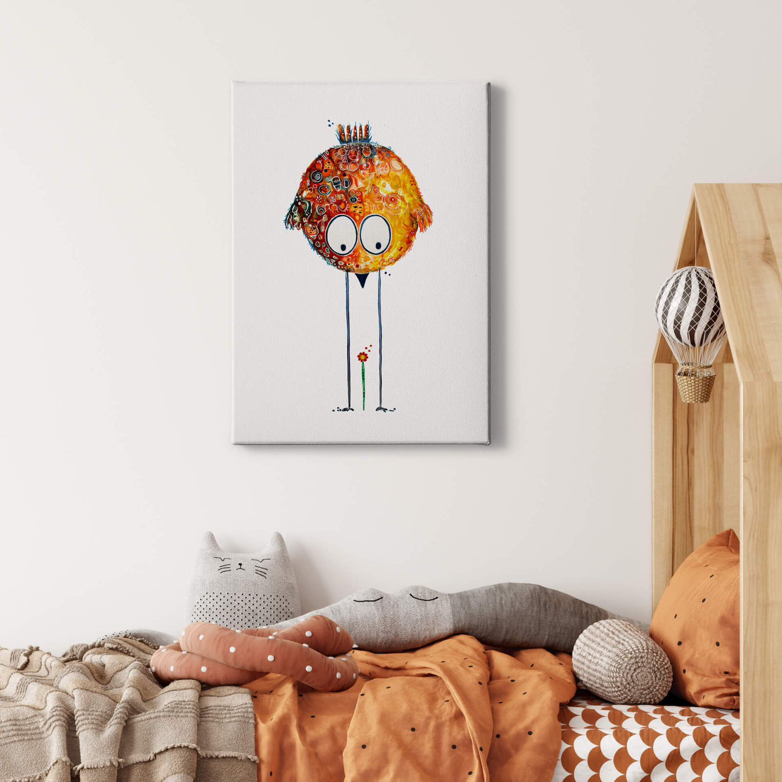 Leinwandbild BUNTER VOGEL - rot-gelb - 50x70 cm