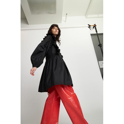 Stella Nova Kort Flæsekjole, Black, 38