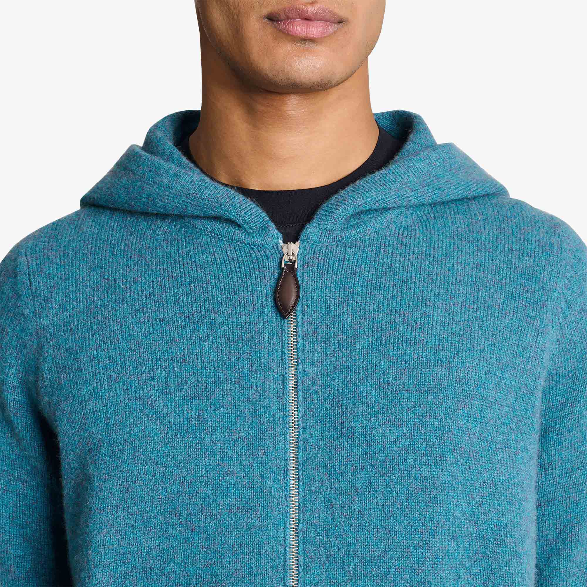 Sweat À Capuche Zippe En Cachemire Avec Detail Andy Bar